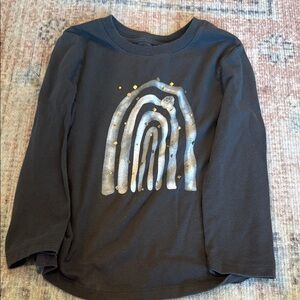 Black Long Sleeve Tee with Graphic Design